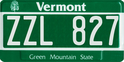 VT license plate ZZL827