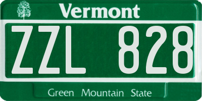 VT license plate ZZL828