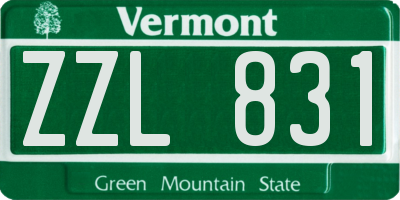 VT license plate ZZL831