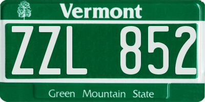 VT license plate ZZL852