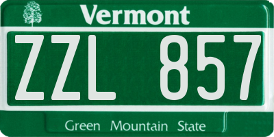 VT license plate ZZL857