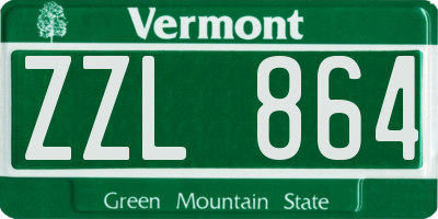 VT license plate ZZL864