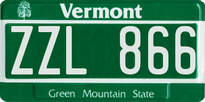 VT license plate ZZL866