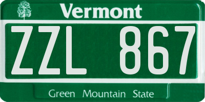 VT license plate ZZL867