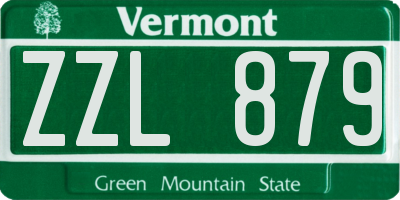 VT license plate ZZL879