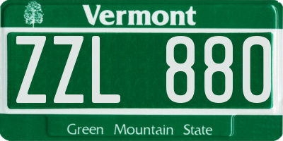 VT license plate ZZL880