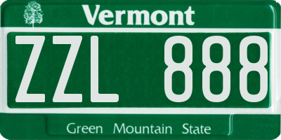 VT license plate ZZL888