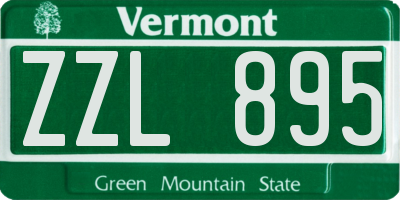 VT license plate ZZL895