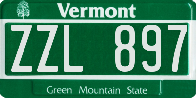 VT license plate ZZL897