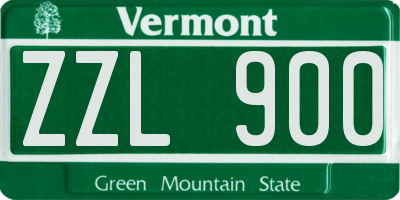VT license plate ZZL900