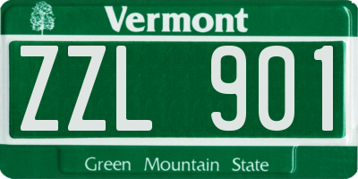 VT license plate ZZL901