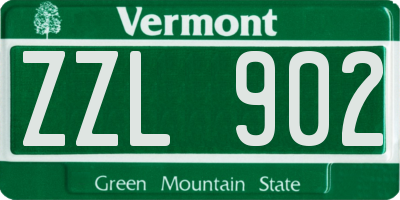 VT license plate ZZL902