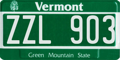 VT license plate ZZL903