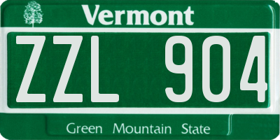 VT license plate ZZL904