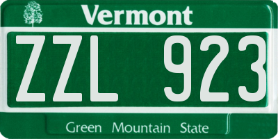 VT license plate ZZL923