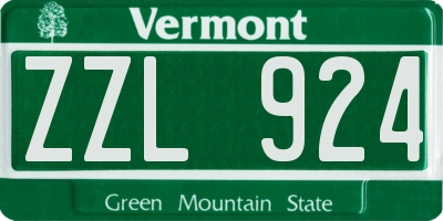 VT license plate ZZL924