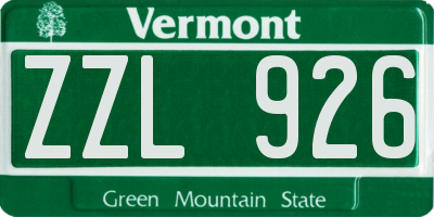 VT license plate ZZL926