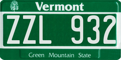 VT license plate ZZL932