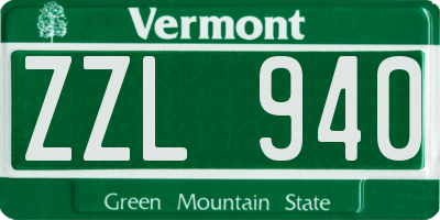 VT license plate ZZL940