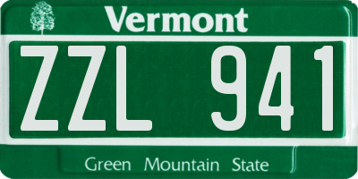 VT license plate ZZL941