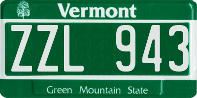 VT license plate ZZL943