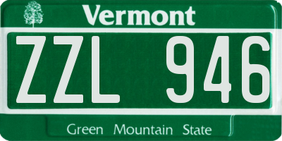 VT license plate ZZL946