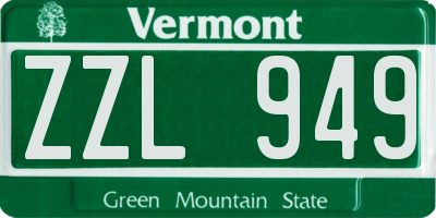 VT license plate ZZL949