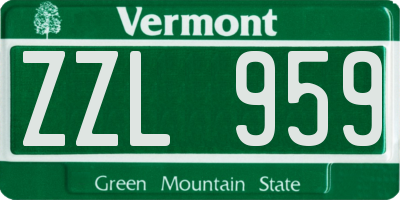 VT license plate ZZL959