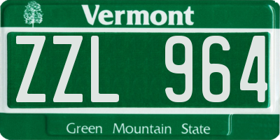 VT license plate ZZL964