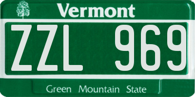 VT license plate ZZL969