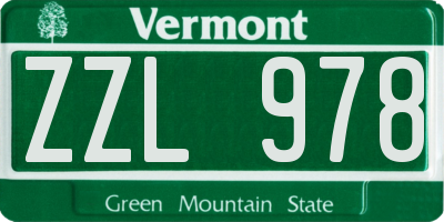 VT license plate ZZL978