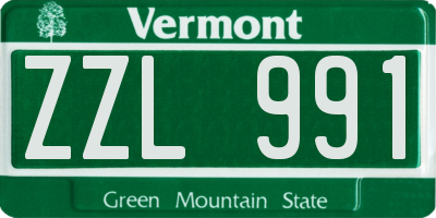 VT license plate ZZL991