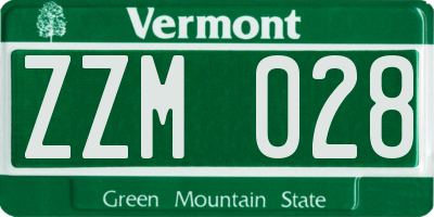 VT license plate ZZM028