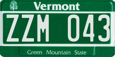 VT license plate ZZM043