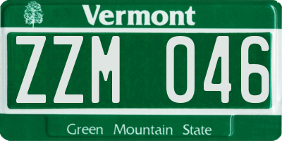 VT license plate ZZM046