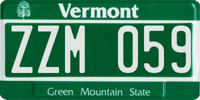 VT license plate ZZM059
