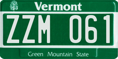 VT license plate ZZM061