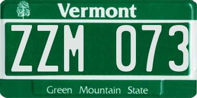VT license plate ZZM073