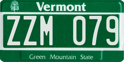 VT license plate ZZM079