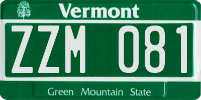VT license plate ZZM081