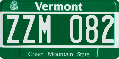 VT license plate ZZM082