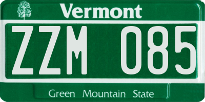 VT license plate ZZM085