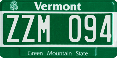 VT license plate ZZM094