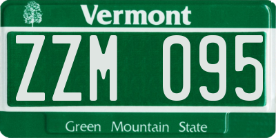 VT license plate ZZM095