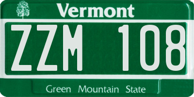 VT license plate ZZM108
