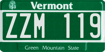 VT license plate ZZM119