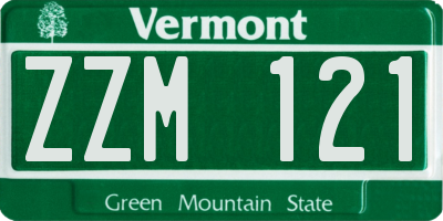 VT license plate ZZM121