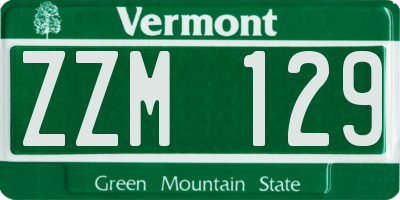 VT license plate ZZM129