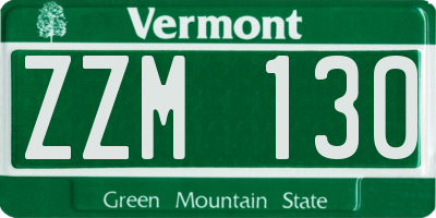 VT license plate ZZM130