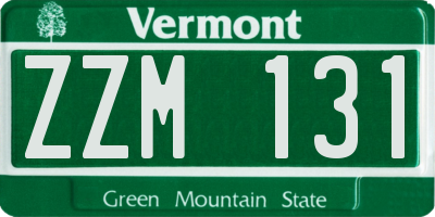VT license plate ZZM131